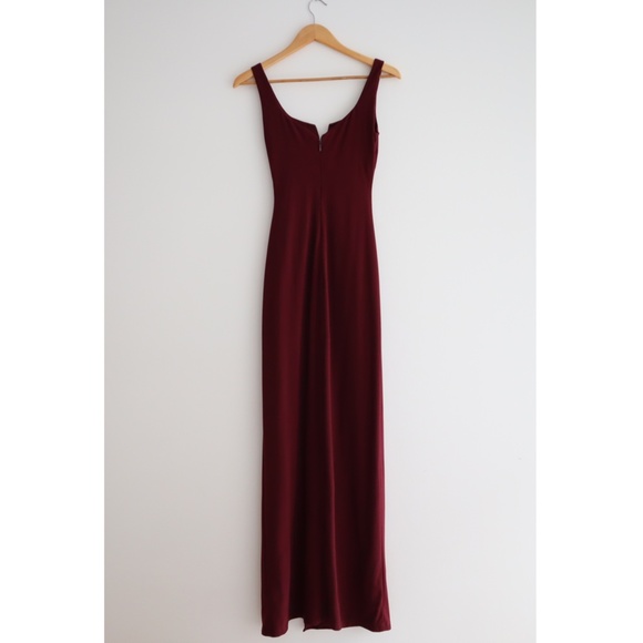 Le Chateau Front Slit Bodycon Maxi - Wine … - Picture 4 of 9